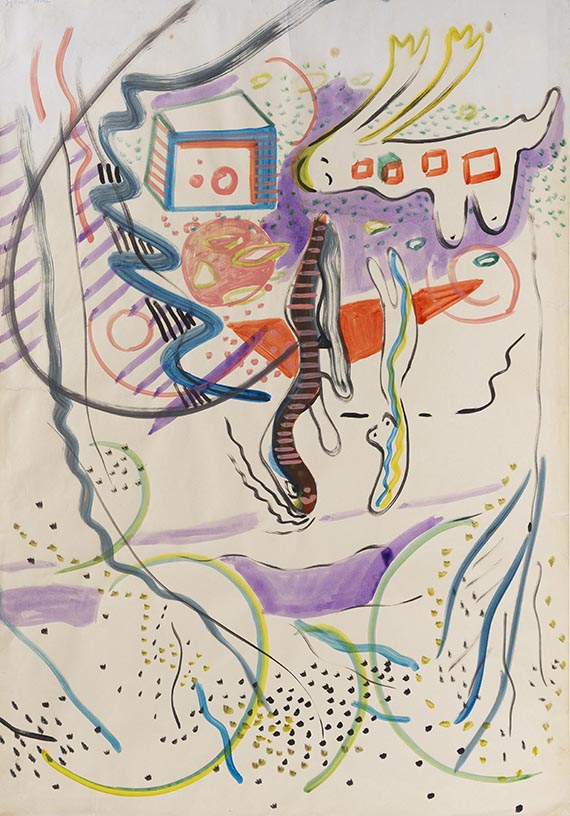 Sigmar Polke - Ohne Titel (Figuren in Landschaft)