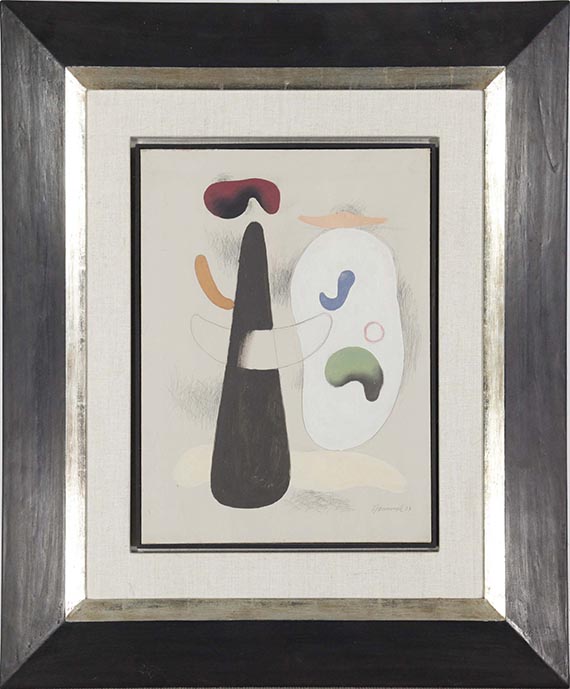 Willi Baumeister - Senkrechte mit Formen - Rahmenbild