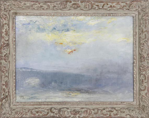 Lesser Ury - Waterloo Bridge bei Nebel, London - Rahmenbild