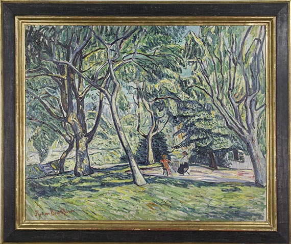 Theo von Brockhusen - Gartenlandschaft - Rahmenbild