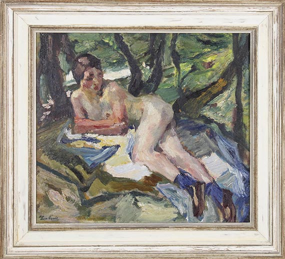 Leo Putz - Aktstudie zu den Badenden II - Rahmenbild