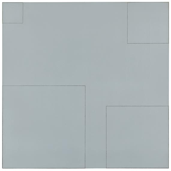 Robert Mangold - Four squares within a square (Light Blue)