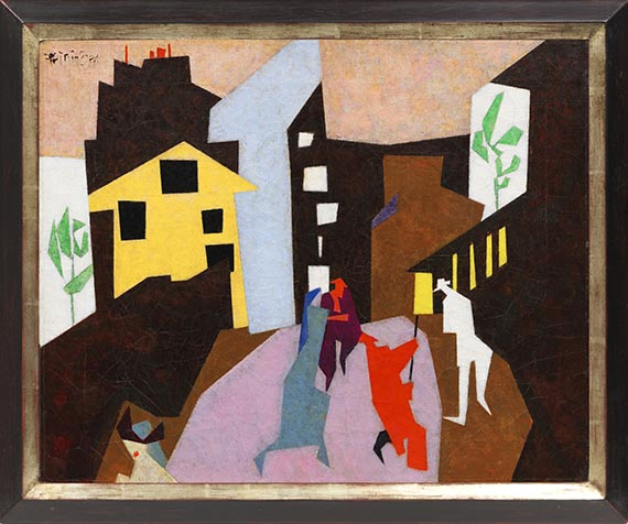 Lyonel Feininger - The Red Streetsweeper (II) - Rahmenbild