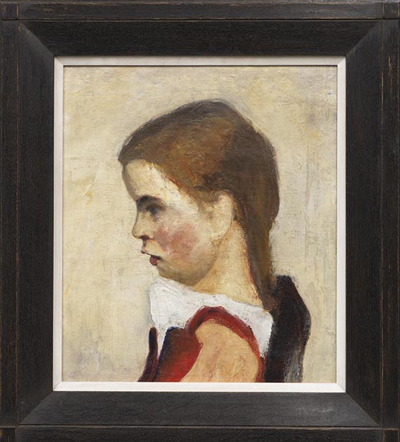 Paula Modersohn-Becker - Kopf eines sitzenden Mädchens, nach links - Rahmenbild