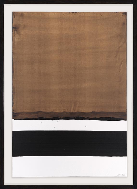 Pierre Soulages - Brou de noix sur papier - Rahmenbild