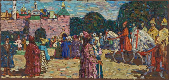 Abbildung zu: Wassily Kandinsky, Sonntag (Altrussisch) (Sunday (Old Russian)), 1904, &Ouml;l auf Leinwand (oil on canvas), Museum Boymans-van Beuningen, Rotterdam.