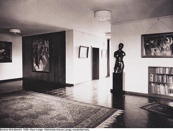 Abbildung zu: Berliner Bild-Bericht, 1930, Haus Lange, Wohnhalle, Foto: unbekannt.