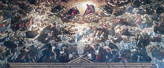 Abbildung zu: Jacopo Tintoretto, Il Paradiso (Das Paradies), 1588/92, &Ouml;l auf Leinwand, Dogenpalast, Venedig.