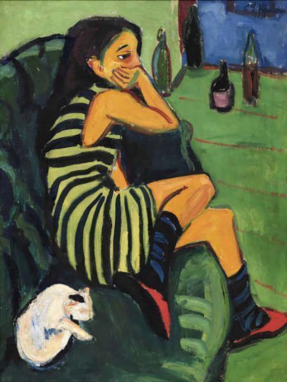 Abbildung zu: E. L. Kirchner, Artistin, 1910, Öl auf Leinwand, Brücke-Museum, Berlin.
