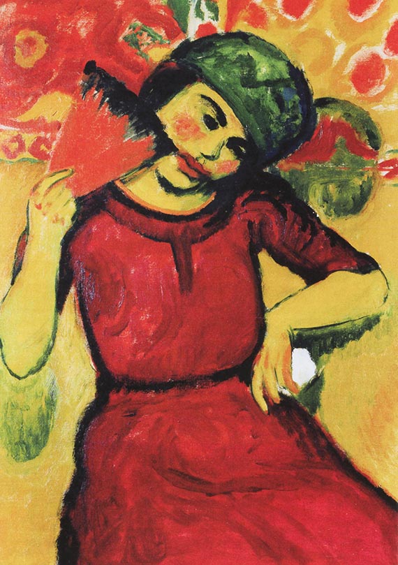 Abbildung zu: H. M. Pechstein, Mädchen mit rotem Fächer, 1910, Öl auf Leinwand, Neue Galerie, New York.