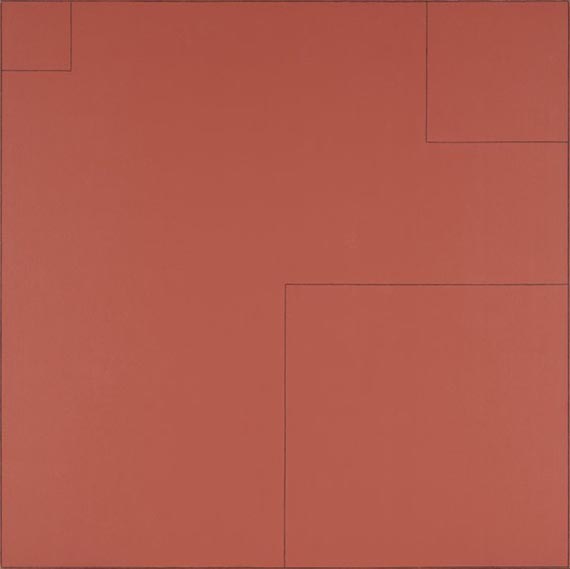 Abbildung zu: Robert Mangold, Four Squares within a Square #3 (Vier Quadrate in einem Quadrat #3), 1974, Acryl und Bleistift auf Leinwand, Buffalo Art Museum. © VG Bild-Kunst, Bonn 2026