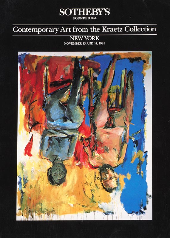 Abbildung zu: Comtemporary Art from the Kraetz Collection, Sotheby&rsquo;s, New York, 13./14. November 1991, Cover: Schlafzimmer, 1975, &Ouml;l und Kohle auf Leinwand, Privatsammlung. &copy; Georg Baselitz 2026