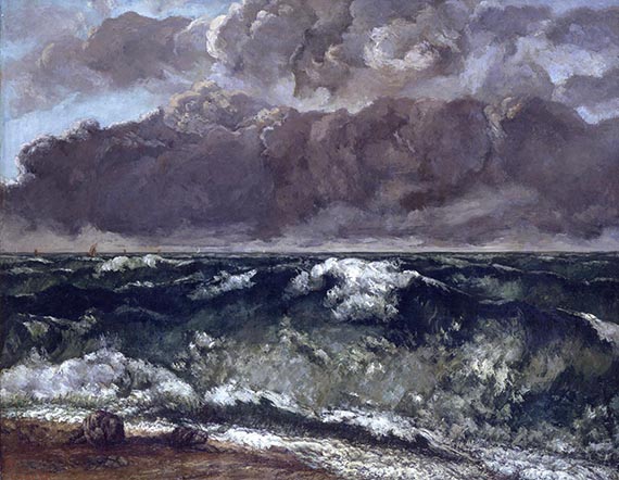 Abbildung zu: Gustave Courbet, La Vague (Die Welle), 1870, Öl auf Leinwand, Nationalgalerie, Staatliche Museen zu Berlin.