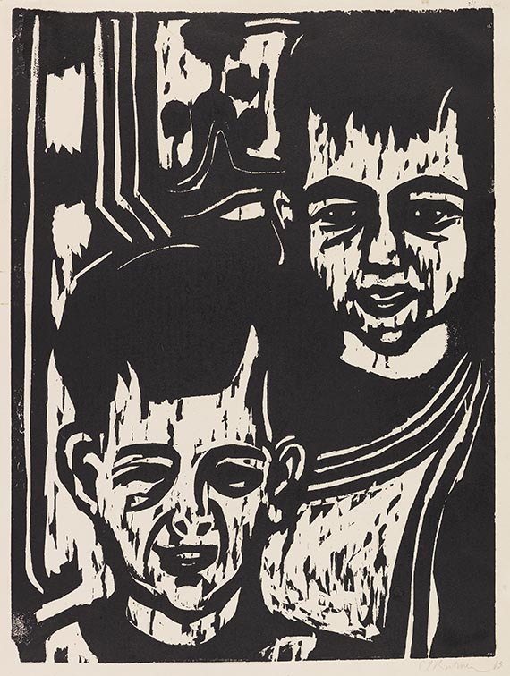 Ernst Ludwig Kirchner - Kinderportrait K-H. - Zwei Knaben (Köhler-Haußen)