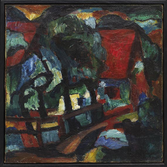 Eberhard Viegener - Haus in Bäumen - Rahmenbild