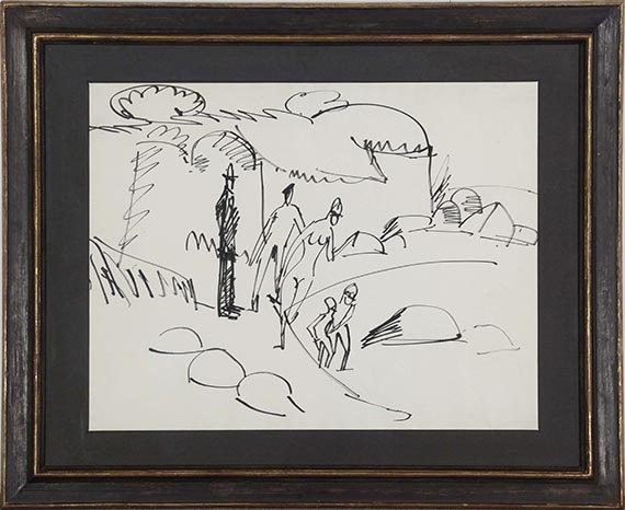 Ernst Ludwig Kirchner - Fehmarn-Küste mit Badenden - Rahmenbild