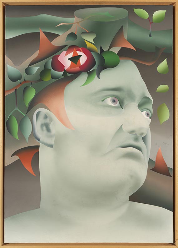 Lambert Maria Wintersberger - Portrait mit Dornenlandschaft - Rahmenbild