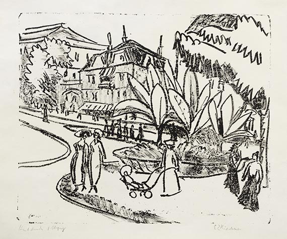 Ernst Ludwig Kirchner - Albertplatz Platz in Dresden-Neustadt - Das Boskett