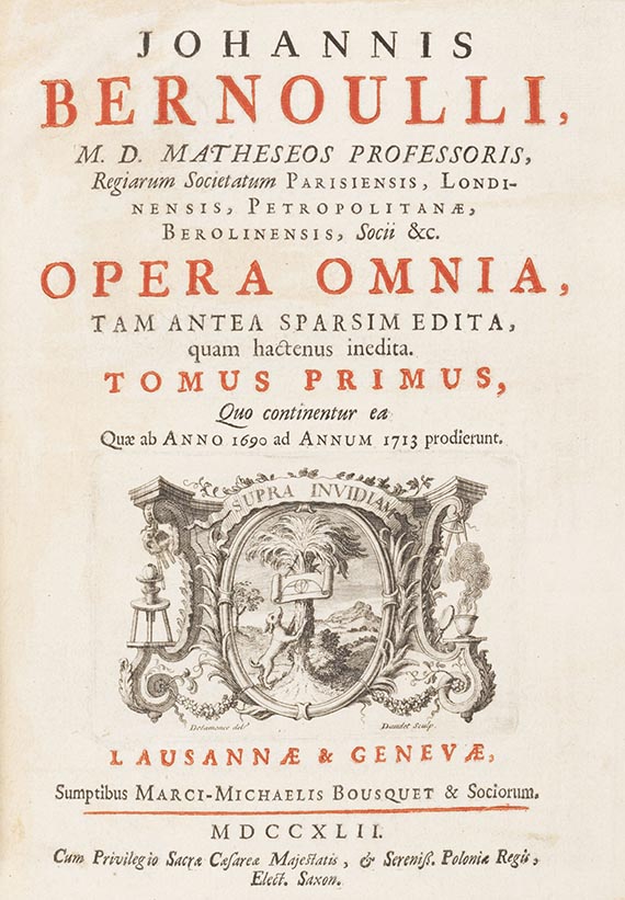 Johann Bernoulli - Opera omina. 4 B&auml;nde