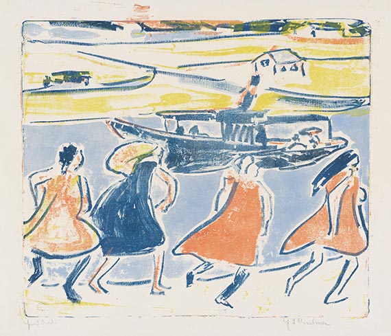 Ernst Ludwig Kirchner - M&auml;dchen am Elbkai