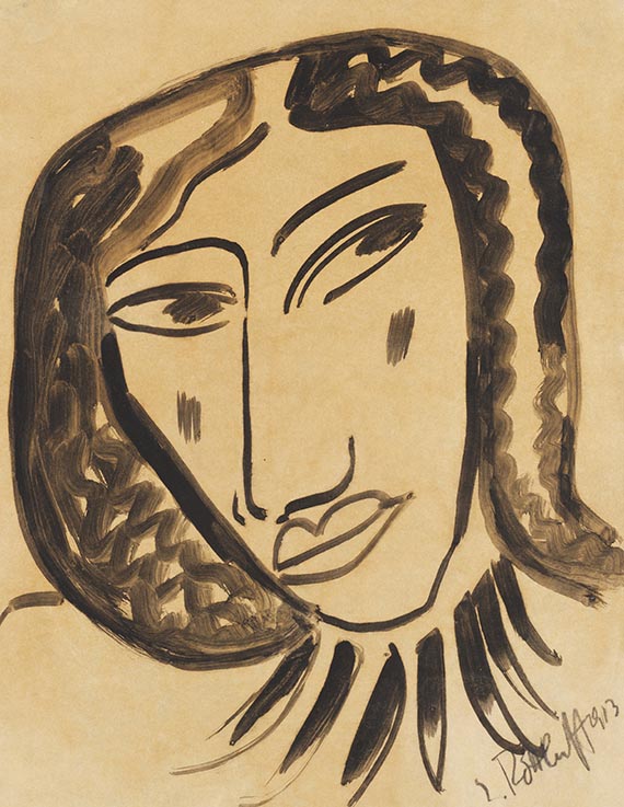 Karl Schmidt-Rottluff - Kopf mit Halskette