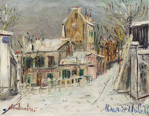 Maurice Utrillo - Lapin Agile &agrave; Montmartre sous la neige