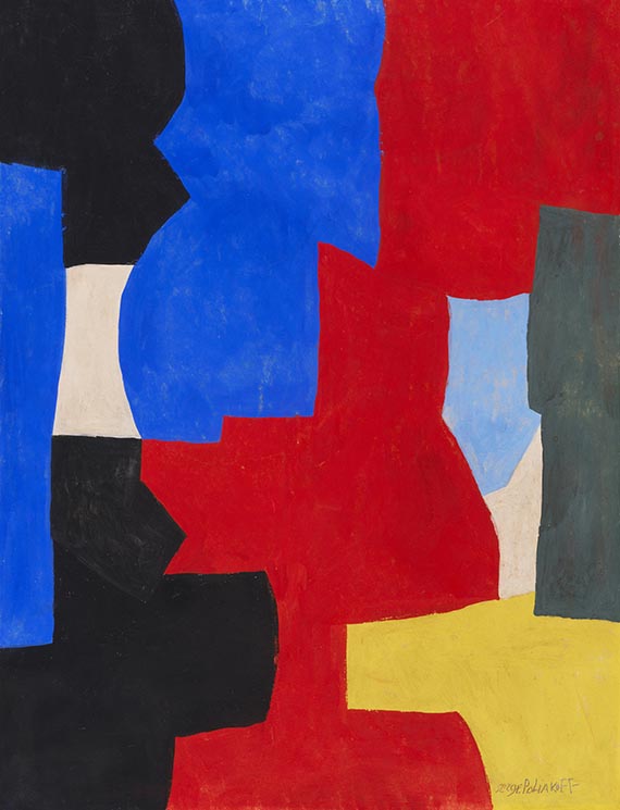 Serge Poliakoff - Composition bleue, rouge, verte et noire