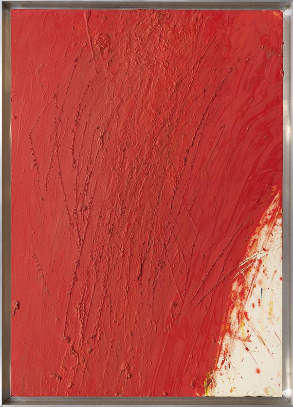 Arnulf Rainer - Ohne Titel (ROT) - Rahmenbild