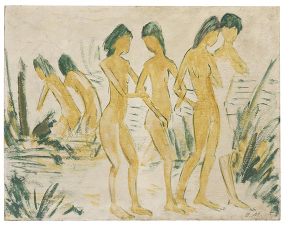 Otto Mueller - Sechs M&auml;dchenakte am Strand