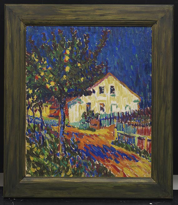 Ernst Ludwig Kirchner - Dorfstrasse mit Apfelbäumen - Rahmenbild