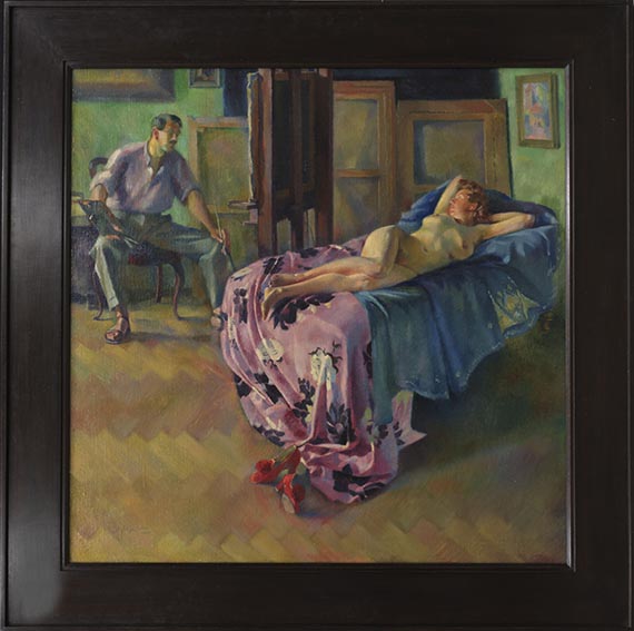 Conrad Felixmüller - Herbst in Klotzsche / Das eingeschlafene Modell II - Rahmenbild
