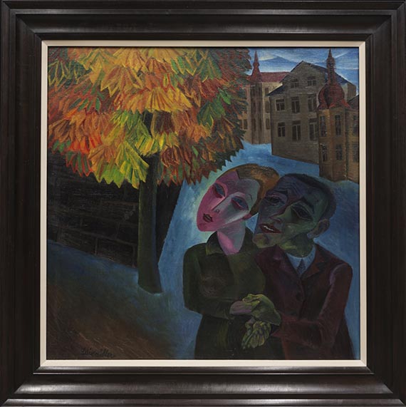 Conrad Felixmüller - Herbst in Klotzsche / Das eingeschlafene Modell II - Rahmenbild