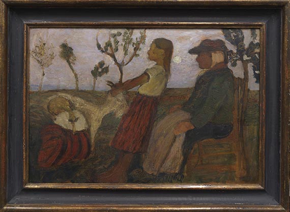 Paula Modersohn-Becker - Kinder mit Ziege und alter Bäuerin - Rahmenbild