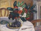 Albert André - Fleurs et fruits sur une table