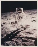 Neil Armstrong (Apollo 11) - 141: Cover of LIFE and NATIONAL GEOGRAPHIC: Buzz Aldrin’s gold-plated visor reflects the photographer and the LM Eagle