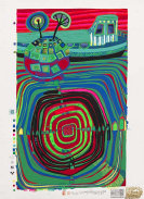 Hundertwasser, Friedensreich - Farbserigrafie
