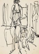 Ernst Ludwig Kirchner - Zwei Akte mit Holzskulptur
