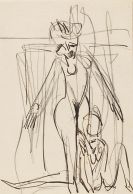 Ernst Ludwig Kirchner - Stehender Akt mit Holzfigur