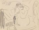 Ernst Ludwig Kirchner - Sitzende (im Atelier, sich das Haar ordnend)