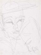 Ernst Ludwig Kirchner - Frauenkopf mit Hut