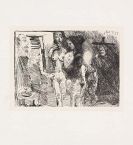 Pablo Picasso - Aus: La Célestine: La Célestine présentant ses deux pensionnaires à deux clients. (21.5.1968 I)