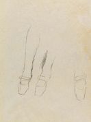 Gustav Klimt - Zwei Studien eines rechten und eines linken Fußes (Mädas Ballettschuhe)