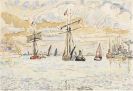 Signac, Paul - Hafenansicht mit Segelbooten (\"Lorient\")