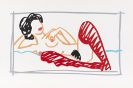 Tom Wesselmann - Fast Sketch Red Stocking Nude