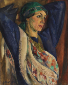 Friedrich Ahlers-Hestermann - Bildnis einer Frau mit Kopftuch