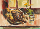 Karl Schmidt-Rottluff - R&auml;ucherflundern und Sommerblume