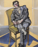 Scheiber, Hugo - Auf einem Stuhl sitzender Mann
