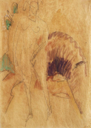 Ernst Ludwig Kirchner - Stehender Akt - Stehende vor Geb&uuml;sch