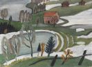 Gabriele M�nter - See und Weiher (mit rosa Haus) bei Tauwetter