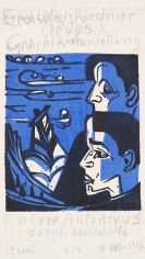 Ernst Ludwig Kirchner - Titelholzschnitt des Katalogs der Ausstellung von E.L. Kirchner, Galerie Aktuaryus, Zürich
